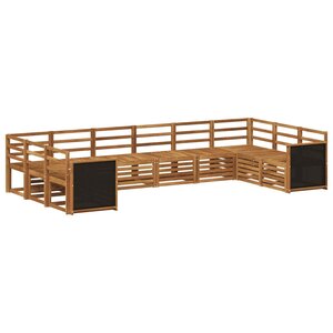 vidaXL Ensemble de canapé d'angle 7 Pièces Naturel Bois d'Acacia Massif