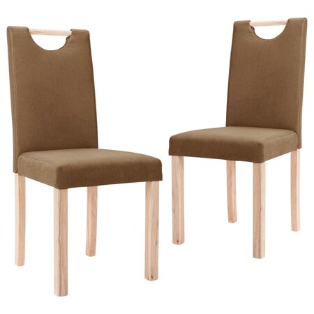 vidaXL Chaises à manger lot de 2 marron tissu