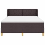 vidaXL Lit à ressorts avec matelas Marron foncé 160 x 200 cm tissu