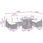 vidaXL Ensemble de canapé de jardin 9 Pièces Gris Poly rotin