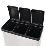 Vidaxl poubelle à ordures acier inoxydable 54 l