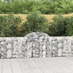 vidaXL Paniers à gabions arqués 5 Pièces 200x30x80/100 cm Fer galvanisé