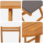 vidaXL Ensemble de Bistro Pliant de 3 Pièces avec Coussins en Bois Massif d'Acacia