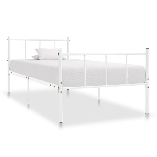 vidaXL Cadre de lit sans matelas blanc métal 90x200 cm