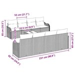 vidaXL Canapé de jardin 9 pièces avec coussins en poly rotin noir