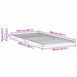 vidaXL Cadre de lit surélevé Marron 80 x 200 cm Bois massif en pin