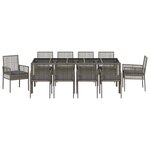 vidaXL Ensemble de salle à manger pour jardin 11 Pièces Gris Poly rotin