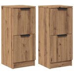 vidaXL Buffets 2 Pièces chêne artisanal 30x30x70 cm bois d'ingénierie