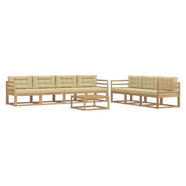vidaXL Ensemble de canapés d'extérieur 7 Pièces Blanc et Beige