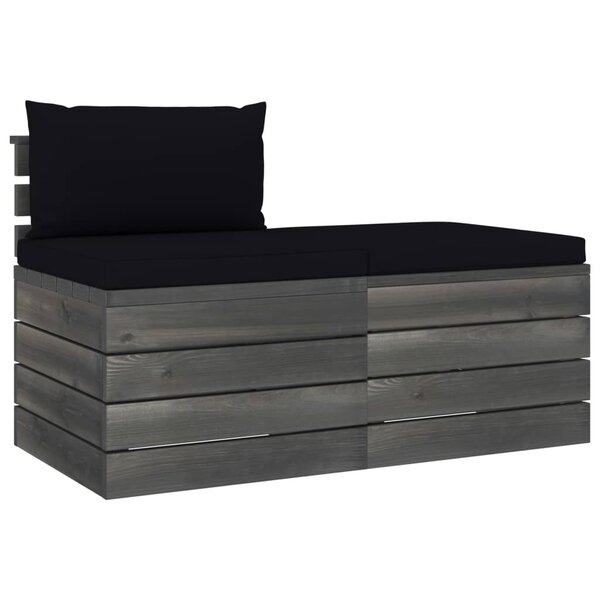 vidaXL Salon palette de jardin 2 Pièces avec coussins Bois de pin massif