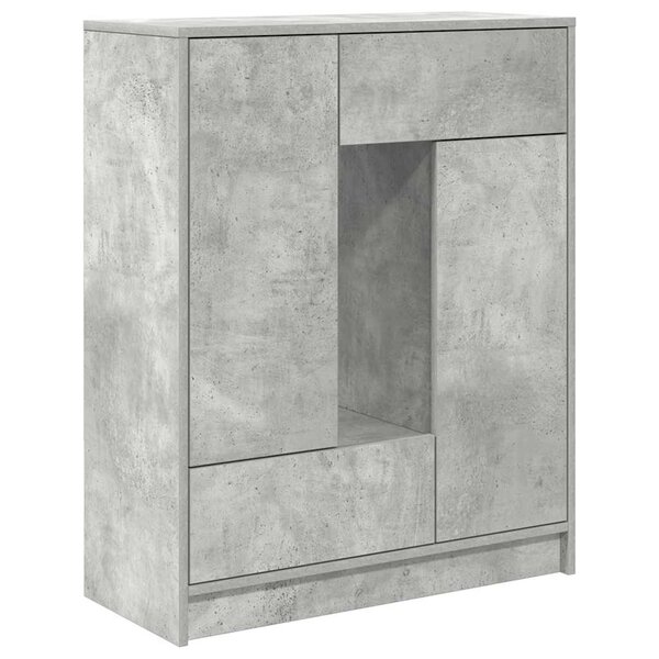 vidaXL Buffet avec tiroirs et portes gris béton 73x31x90 cm