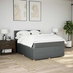vidaXL Sommier à lattes de lit avec matelas Gris foncé 140x200cm Tissu