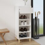 vidaXL Armoire à chaussures Blanc 40x36x105 cm Bois d'ingénierie