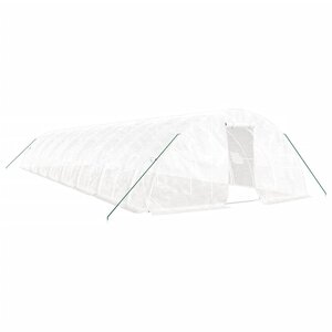 vidaXL Serre avec cadre en acier blanc 80 m² 16x5x2 3 m