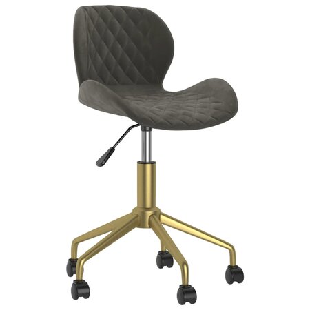 vidaXL Chaise pivotante de salle à manger Gris foncé Velours