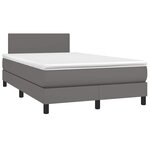 vidaXL Sommier à lattes de lit matelas LED gris 120x190 cm similicuir