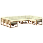 vidaXL Ensemble de canapés d'extérieur 9 pc Naturel et Crème