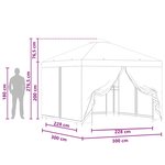 vidaXL Abri de jardin avec parois 3 x 3 m Taupe Polyester et Acier