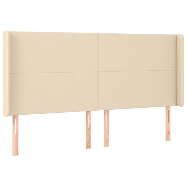 vidaXL Tête de lit avec oreilles Crème 183x16x118/128 cm Tissu