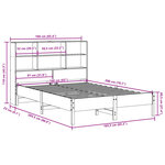 vidaXL Lit bibliothèque sans matelas cire marron 160x200 cm pin massif