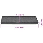 vidaXL Tapis d'escalier 30 pièces 65 x 21 x 4 cm Gris foncé Bord rectangulaire