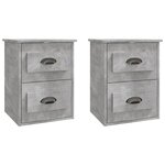 vidaXL Tables de chevet murales 2 Pièces gris béton 41 5x36x53 cm