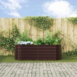 Bac de jardin surélevé vidaXL marron 240x80x81 cm en acier galvanisé