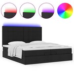 VidaXL Cadre de lit ottoman avec matelas noir 200x200cm tissu