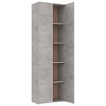 vidaXL Armoire de bureau Gris béton 60x32x190 cm Bois d'ingénierie