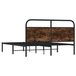 vidaXL Cadre de lit sans matelas 160x200 cm chêne fumé bois ingénierie