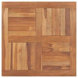 vidaXL Dessus de table Bois de teck solide Carré 80x80x2 5 cm