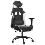 vidaXL Chaise de jeu de massage avec repose-pied Noir&Blanc Similicuir