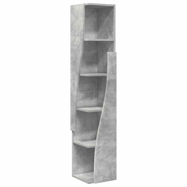 vidaXL Meuble d'angle Gris béton 27 5x27x140cm Bois d'ingénierie