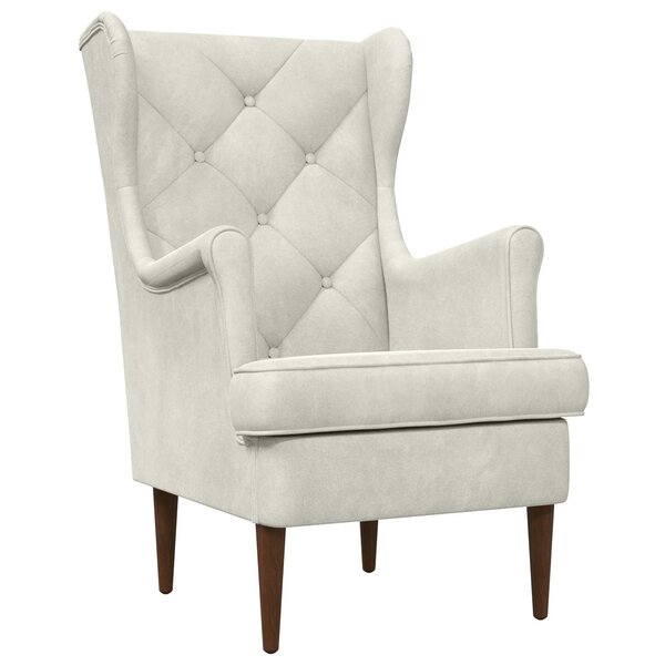 vidaXL Fauteuil Crème Velours