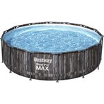 BESTWAY Piscine hors sol ronde Steel Pro Max - Décor bois - 427 x 107 cm