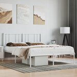 vidaXL Cadre de lit métal avec tête de lit blanc 120x200 cm