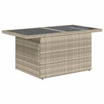 vidaXL Salon de jardin avec coussins 7 Pièces gris clair résine tressée