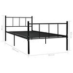 vidaXL Cadre de lit sans matelas noir métal 90x200 cm