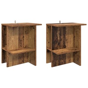 vidaXL Table basse 2 Pièces Bois ancien 40 x 30 x 49 cm Bois d'ingénierie