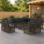 vidaXL Ensemble de canapé de jardin 12 pc Gris polyrotin