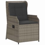 vidaXL Banc de jardin avec coussin 2 Pièces Gris Poly rotin