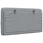 vidaXL Coussin de tête de lit gris clair 80 cm tissu