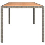 vidaXL Table de jardin et dessus en bois Gris Résine tressée et acacia