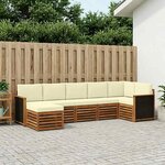 vidaXL Ensemble de canapé d'angle avec coussin 6 Pièces Naturel et Crème