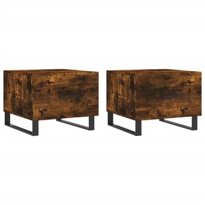 vidaXL Tables basses 2 Pièces chêne fumé 50x50x40 cm bois d'ingénierie