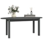 vidaXL Table basse Gris 110x55x45 cm Bois massif de pin