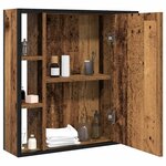 vidaXL Armoire à miroir de salle de bain vieux bois bois d'ingénierie