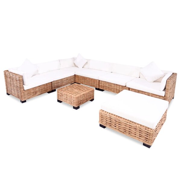 vidaXL Ensemble de canapés 27 Pièces Rotin naturel
