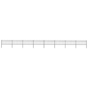 vidaXL Clôture de jardin avec dessus en cerceau Acier 13 6x0 8 m Noir