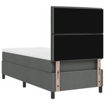 vidaXL Lit à ressorts avec matelas et lumière LED gris foncé  80 x 200 cm en tissu
